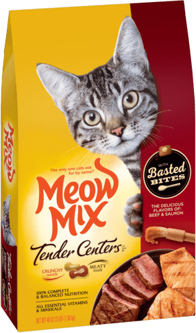 Meow Mix Tender Centers Basted Bites Beef & Salmon Flavors